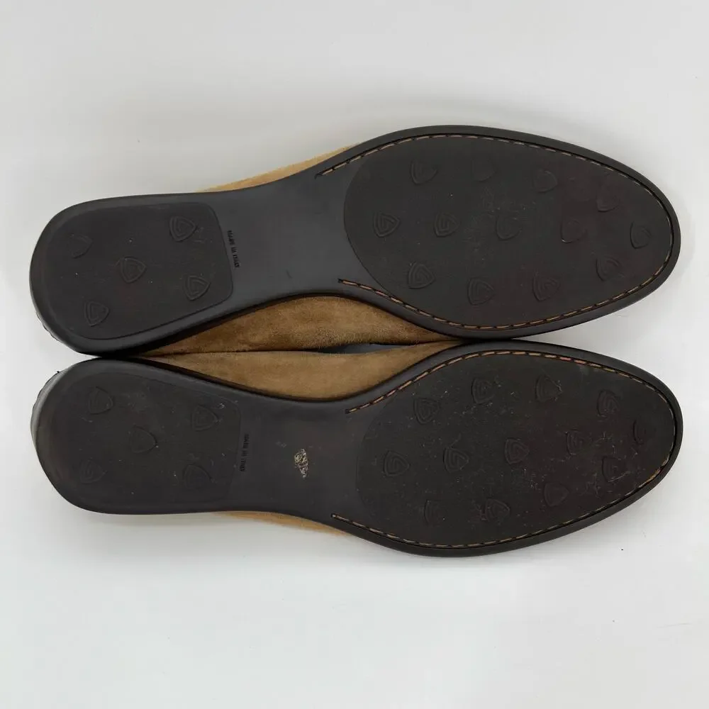 AGL Attilio Giusti Leombruni Loafer Moccasin Women 39 US 8-8.5 Tan Suede Leather